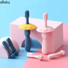 Brosse à dents en Silicone souple pour enfants, accessoire de soins buccaux pour bébés et bébés 