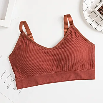 

Women Adjustable Bra Seamless Crop Top Breathable Push Up Bra Female Tank Top