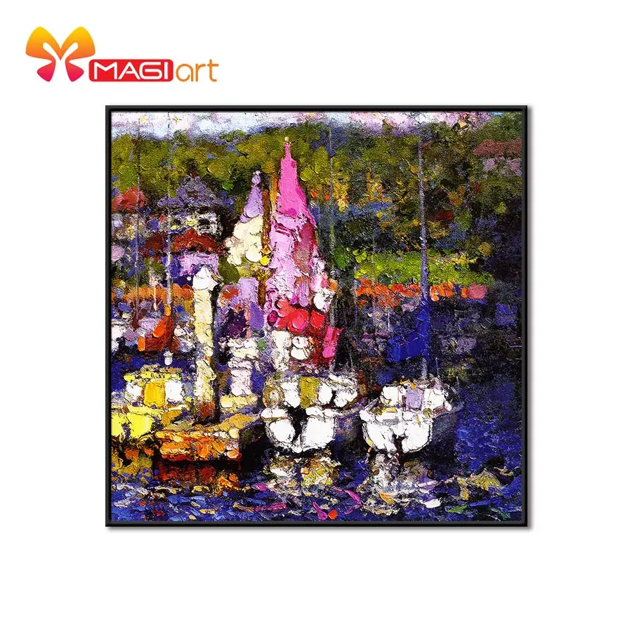 

Cross stitch kits Embroidery needlework sets 11CT water soluble canvas patterns 14CT Oil painting Mooring ship-NCMS010