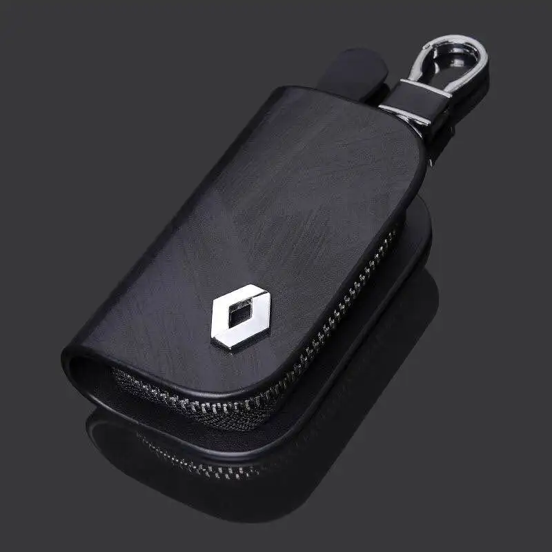 

For Renault Clio Espace Duster Megane Kwid Kadjar Car Styling car Leather Key Cover With Car Logo Key Case