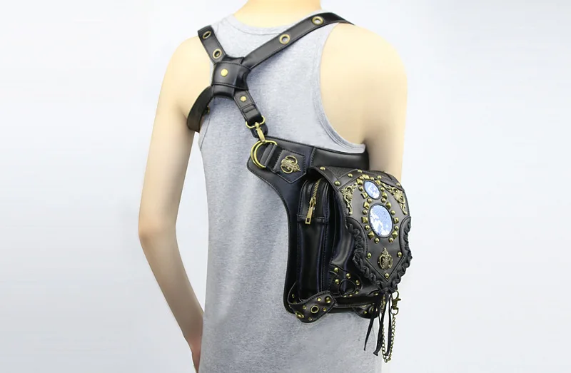 Хит продаж, многофункциональная сумка через плечо, Сумка с цепочкой, карманы на талии в стиле панк