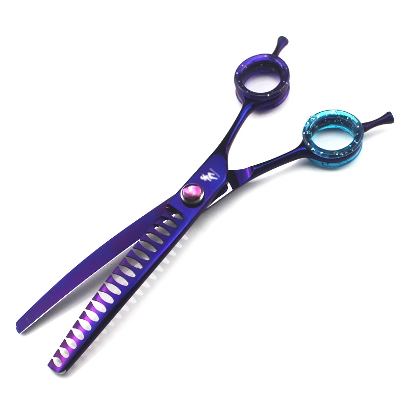 Scissors tipo de Aço Lidar com Material Polegada Hairdressing Inoxidável Número Modelo Tamanho Lâmina Material Dentes Comprimento Total 7.0 Pet 19 tipo de aço inoxidável modelo número alça