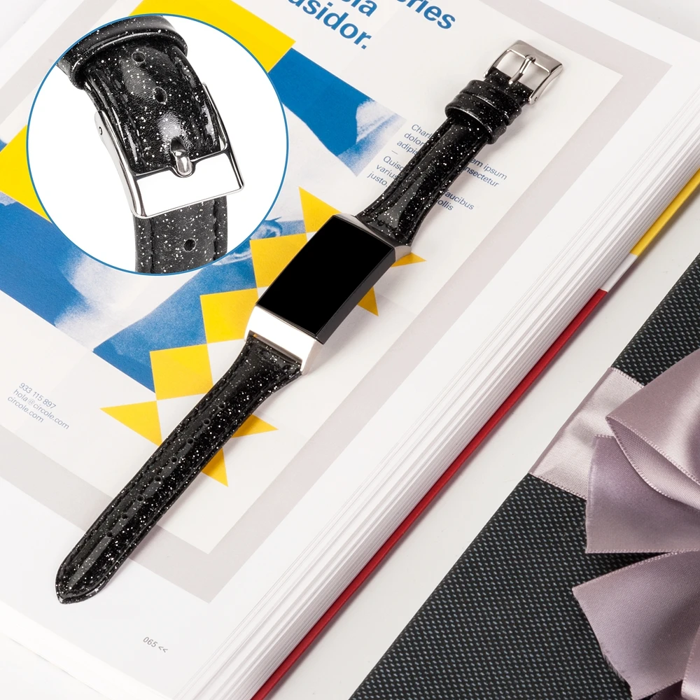 Кожаный спортивный ремешок для Fitbit Charge 3 замена Smartwatch ремень Сияющий ремешок для зарядки 3 специальное издание Смарт аксессуары L