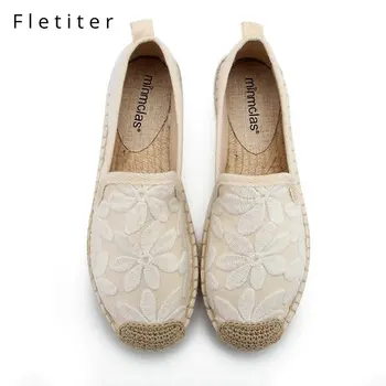 

Fletiter Women Flats Shoes Slip On Casual Shoes canvas Lazy Loafers Breathable Female Espadrilles Footwear 2019 Autumn Ladies