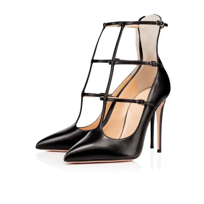 

high Heels Women 2021 Spring New Buckle Strap Gladiator Sandals Thin Heel Women's Pumps Pointed Toe Solid Office Single Shoe