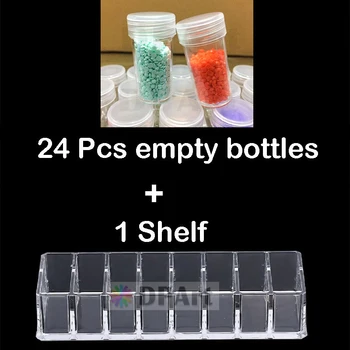 

Empty Bottles Box 15ML Diamond Painting Beads Container Storage Box Rack Shelf 5D Full Square Display Stand / Round Drill