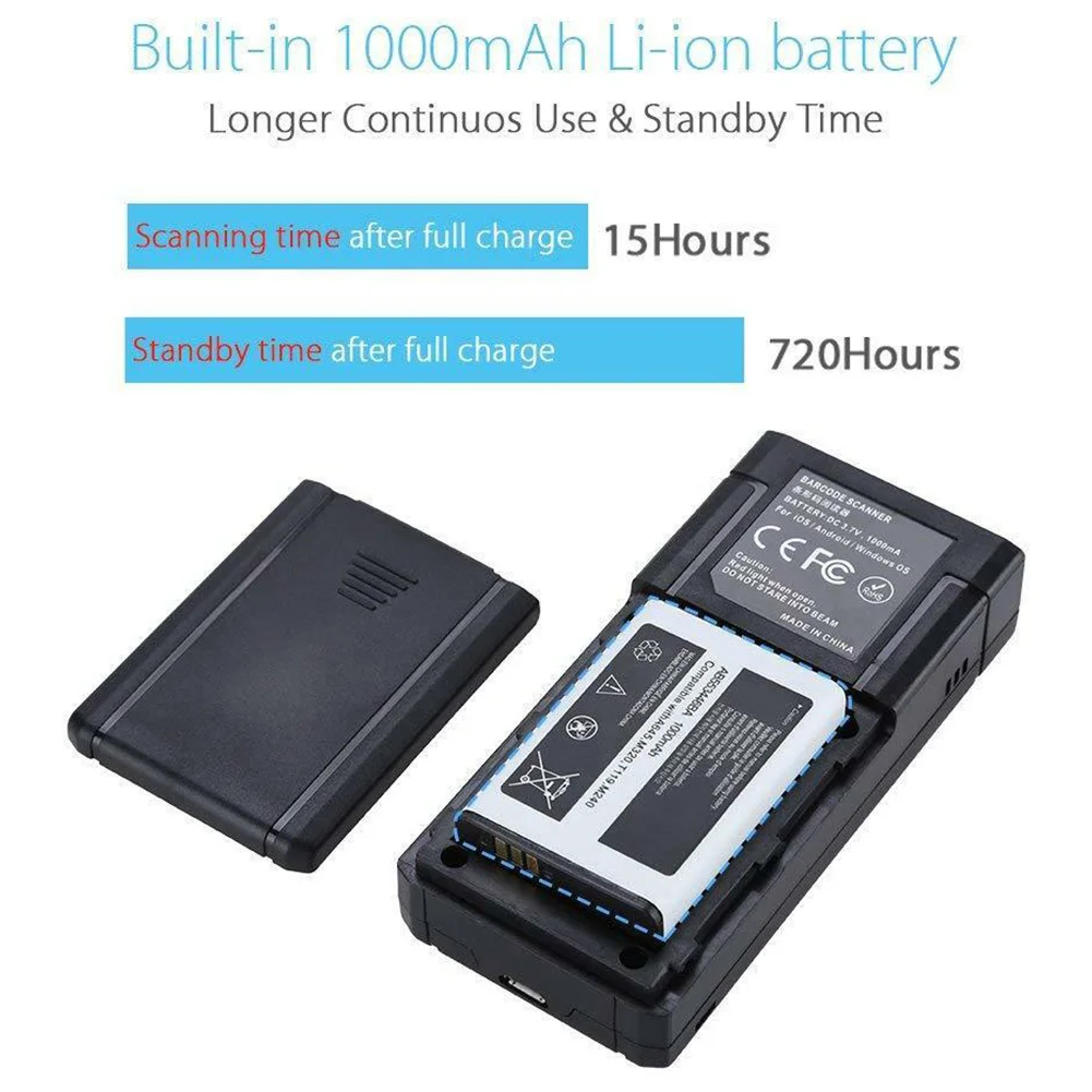

Payment Mobile Barcode Scanner Bluetooth Battery Powered Pocket Fast Mini Reader Portable Computer Led Wireless Handheld