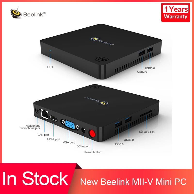 Beelink MII V Apollo Lake N3350 светильник мини ПК 4 Гб 128 ГБ Wins 10 HD graphics 500 с возможностью
