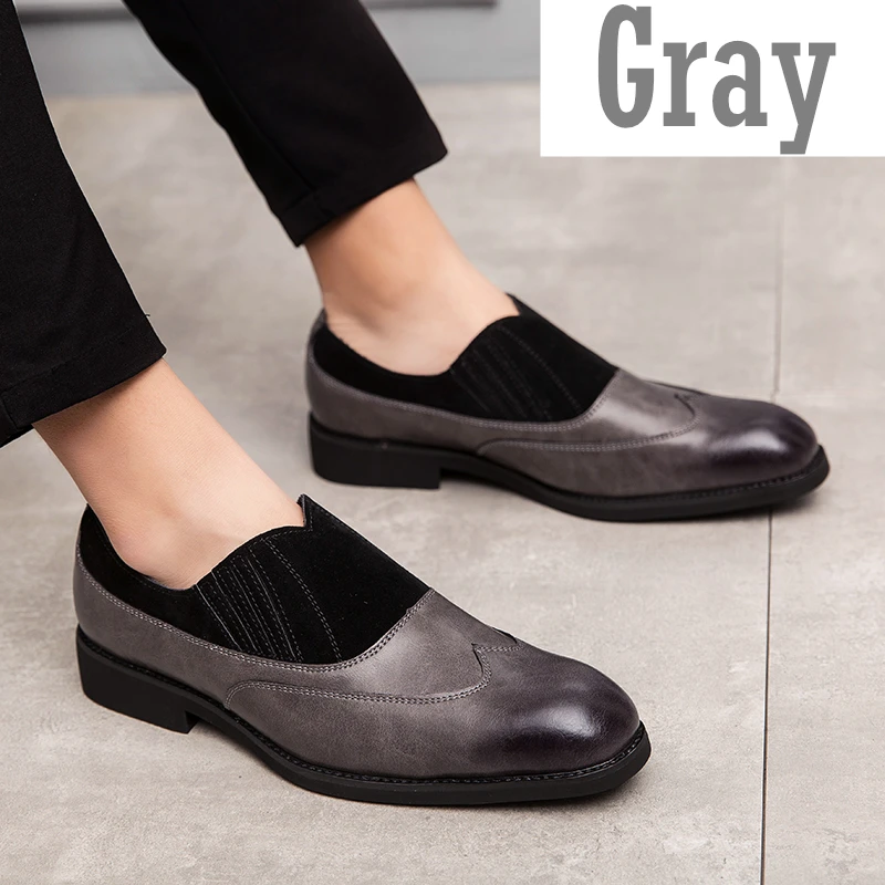 Gray Misalwa/Прямая поставка; большие размеры 38-48; мужские кожаные модельные туфли-оксфорды; элегантные вечерние и свадебные мужские туфли на плоской подошве из лакированной кожи в британском и итальянском стиле; Цвет Черный - Цвет: Gray