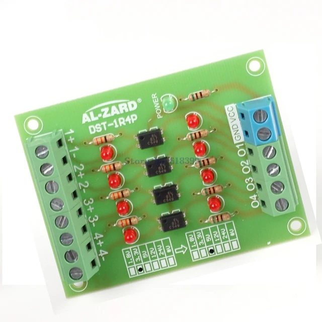 

A7-- 3.3V to 24V 4 Bit Optocoupler Isolator PLC Signal Level Voltage Converter Board Module