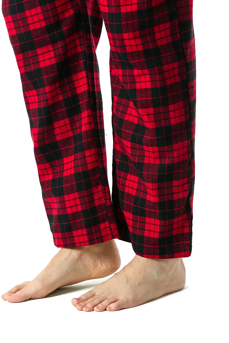 Lot De 2 Pantalons De Pyjama Pour Homme En Flanelle De Coton Doux à Carreaux PJ Bottoms Lounge Avec Boutonnière Et Poches, Motif à Carreaux Gris Et Carreaux Rouges Et Noirs, M