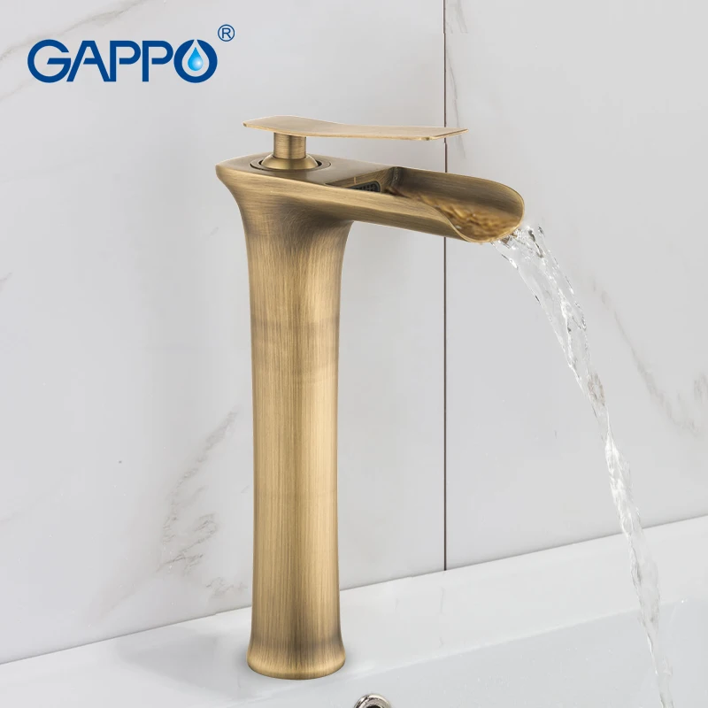 Смесители для раковины GAPPO латунный Высокий кран Водопад ванной комнаты водопад