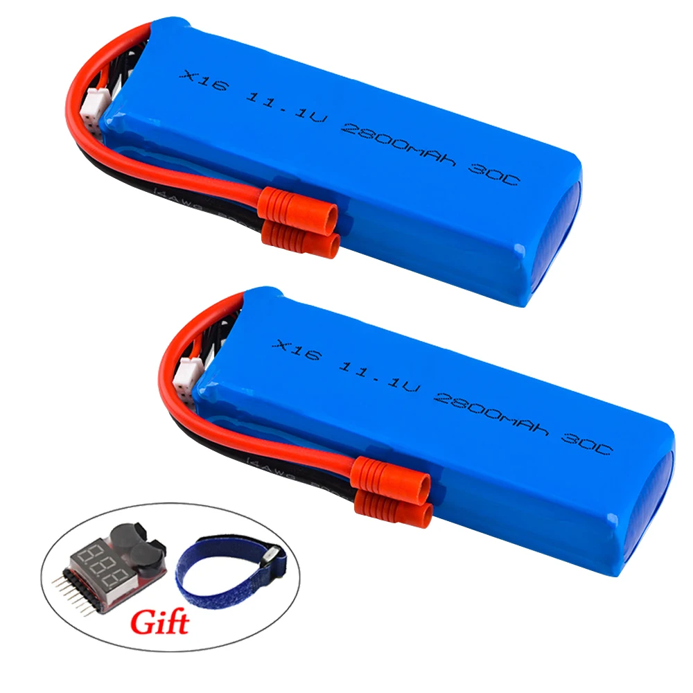 

RC Battery,11.1V 2800mAh 30C 3S Rechargable Lipo Battery With Banana Connectors For X16 RC Drone/XK X350-015 Rc Quadcopter