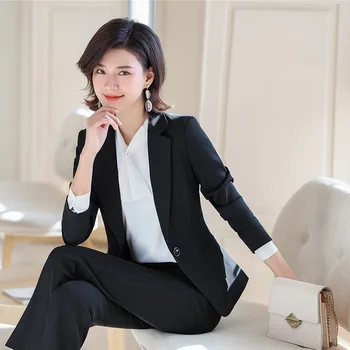 

2020 Spring and Summer New Trousers Suit Female Korean Version of Professional Decoration Temperament Overalls Two-piece Suit
