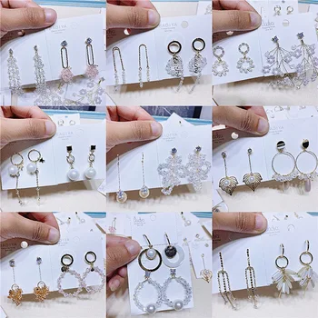 

30 Pairs/lot creative top quality women earrings jewelry fashion luxury zircon wedding earrings wholesale 201102-104