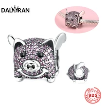 Новинка, очаровательные Плавающие Подвески в виде летающей свиньи, бусины из стерлингового серебра 925 бусины в виде животных, подходят для браслета Пандора и ожерелья для женщин, Лидер продаж