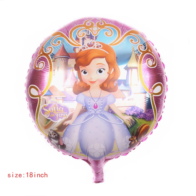 Горячие мультфильм принцесса день рождения воздушный шар девушки ребенок душ алюминиевые воздушные шары вечерние принадлежности Рождественские Свадебные шары для украшения - Цвет: 1pc Round balloon1