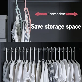 

9-hole Magic Space Saving Hanger 360 Rotating Multi-function Folding Wardrobe Drying Clothes Storage Closet Pants Skirt Rack