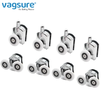 

Bearing Size 23/25mm double top and Single Bottom Zinc-Alloy Sliding Shower Cabin Pulley Wheel Door Runner Roller For 4-6 Glass