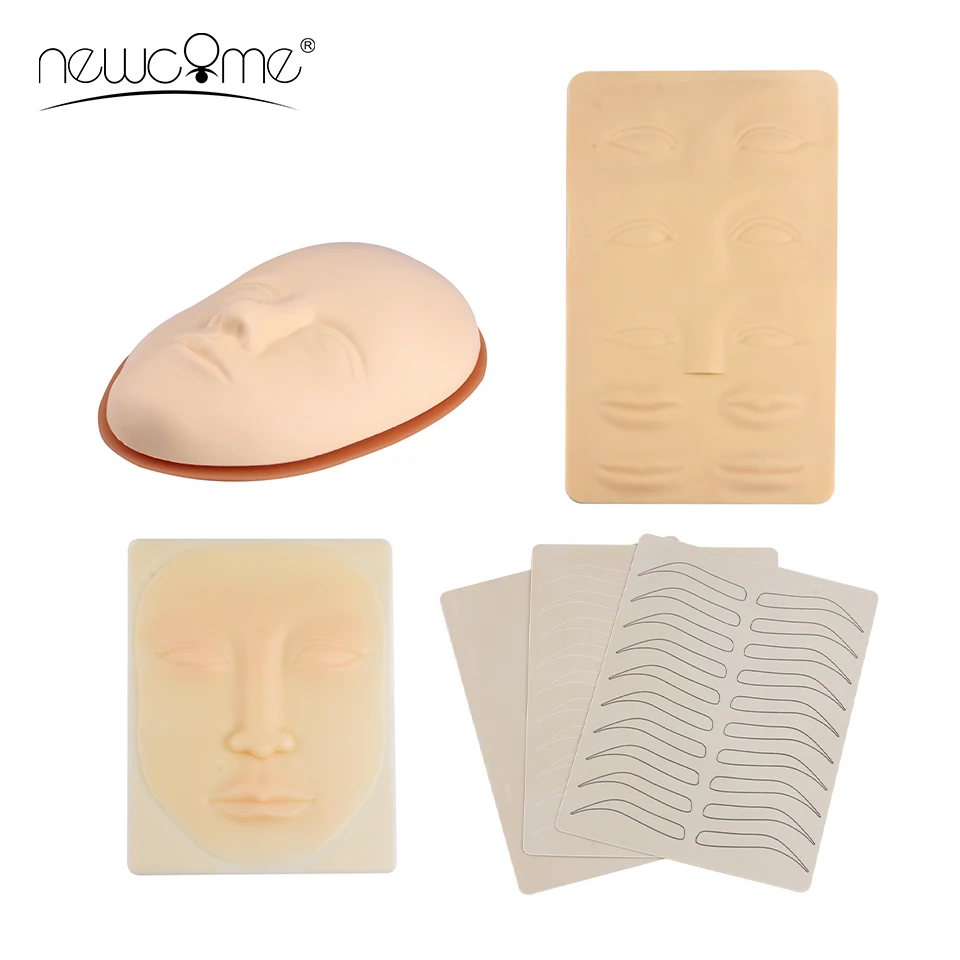 Tattoo Practice Silicone Skin Tattoo Training Eyebrow/Lip/Eyeliner/Face Latex Practice Permanent Makeup Skin