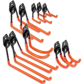 

Garage Storage Utility Double Hook, Easy to Install Wall-Mounted Heavy Duty Hanger for Organizing Large Power Tools, Ladders, Ch