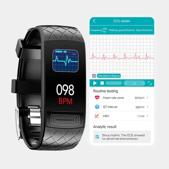 

[HRV Index]Bakeey V3E ECG+PPG Heart Rate Blood Pressure SpO2 Monitor Lorentz Diagram GPS Route Track USB Charging Smart Watch