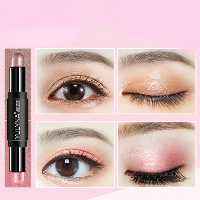 One-stroke two-use three-dimensional non-smoothing silkworm pen eye shadow pen make-up eyeshadow  beauty  eyeshadow Chocolate