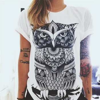 

DeRuiLaDy 2020 Women Summer O Neck Short Sleeve T-Shirt Tops Print Punk Rock Fashion Graphic Tcotton White Tees T Shirts