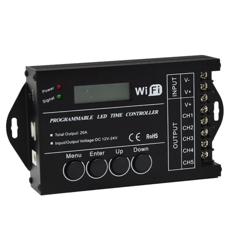 

FFYY-Tc421 Wifi Time Programmable 5Ch Output Led Strip Light Controller, Widely Used In Aquariums, Fish Tank, Plant Grow