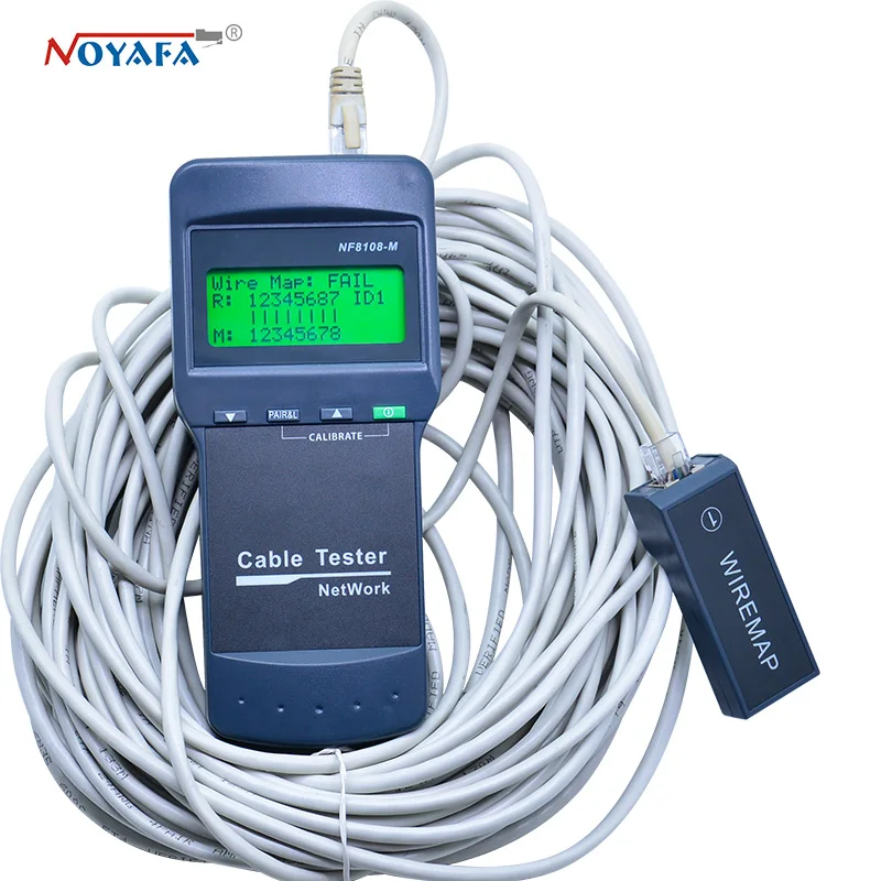 New NF8108M NetWork Lan Cable Tester Wire Length Tester Scanner+8