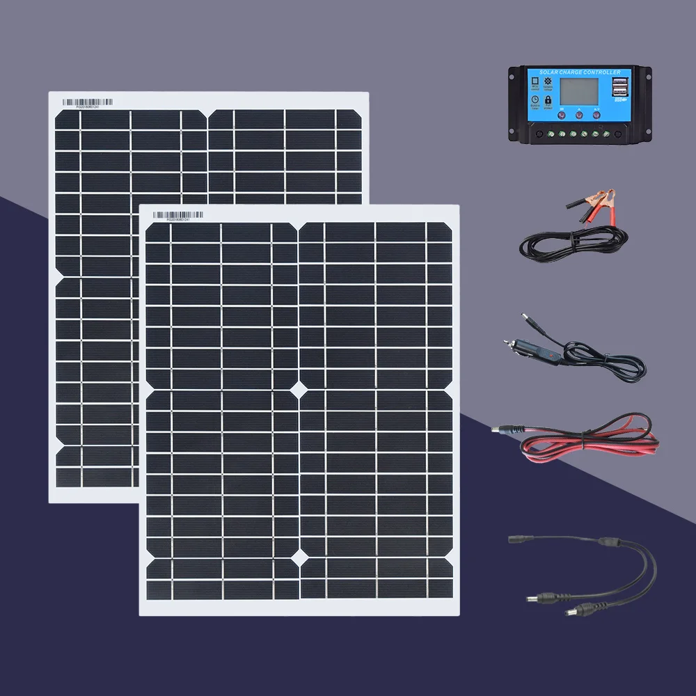 Boguang solar panel 20W 18V kit 100W / h on the first day 40w panel solar kit with Controller 200w / h for 5v 12v 24v battery