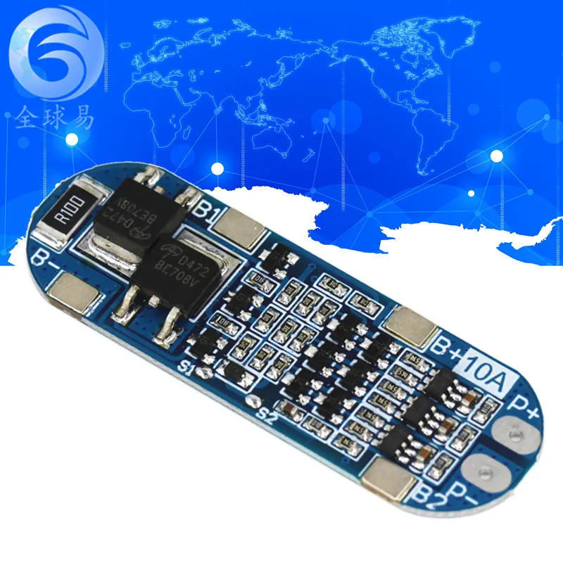1pcs 3 String 12V18650 Lithium Battery Protection Board 11.1V 12.6V 13A Current Limiting | Электронные компоненты и