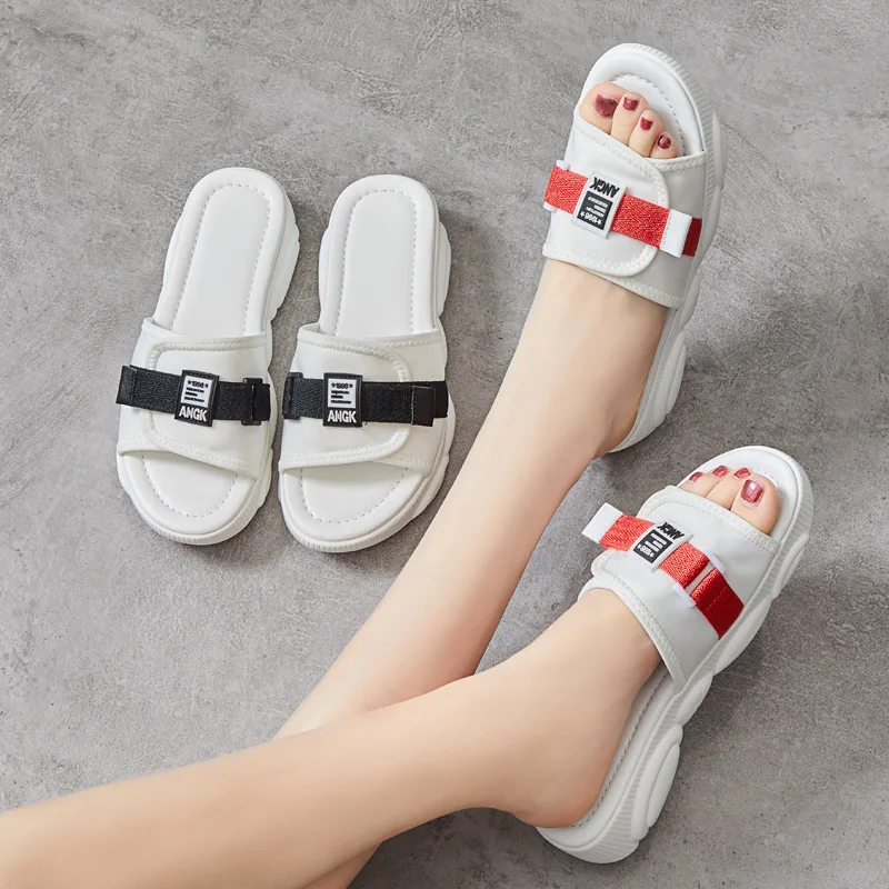 

INS bear xie Sandals Women's Summer Thick Bottomed Versatile Casual Slippers Korean-style Seaside Outer Wear Beach Thick Bottome
