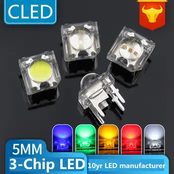 

3-chipset High flux 5mm Piranha led RED GREEN BLUE WHITE Car Light 4-pin dip led