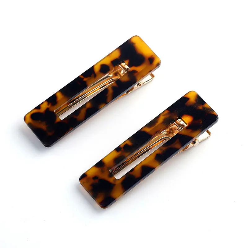 

2pcs Big Hair Clips Set for Women Girls Aligator Sequin Foil Leopard Rectangle Barrette Geometric Korea Hairpin Hair Accessories