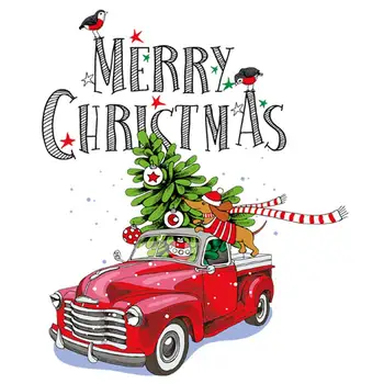 

Christmas Car Patterns For Clothing Tops Vinyl Heat Transfer Fashion Appliqued Diy Thermal Sticker Patch Christmas Gift