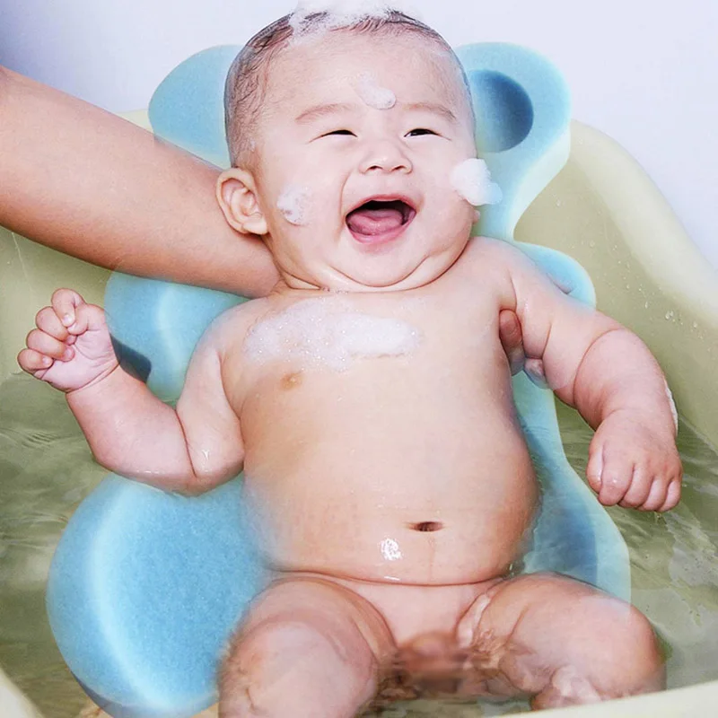 Детские ванны детская мягкая мочалка для купания сиденье Противоскользящий пенопластовый коврик поддержка подушки безопасности тела Подушка для малыша Детская ванна