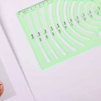 

Students Math Drawing Learning Plastic Template Ruler Protractor Green Plastic DXAB