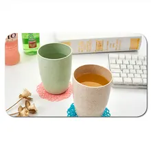 Мытье полоскание чашки зуб кружка держатель питьевой пшеничной соломы 400 мл практичная зубная щетка чашка для зубной пасты Офис Дом 4 цвета