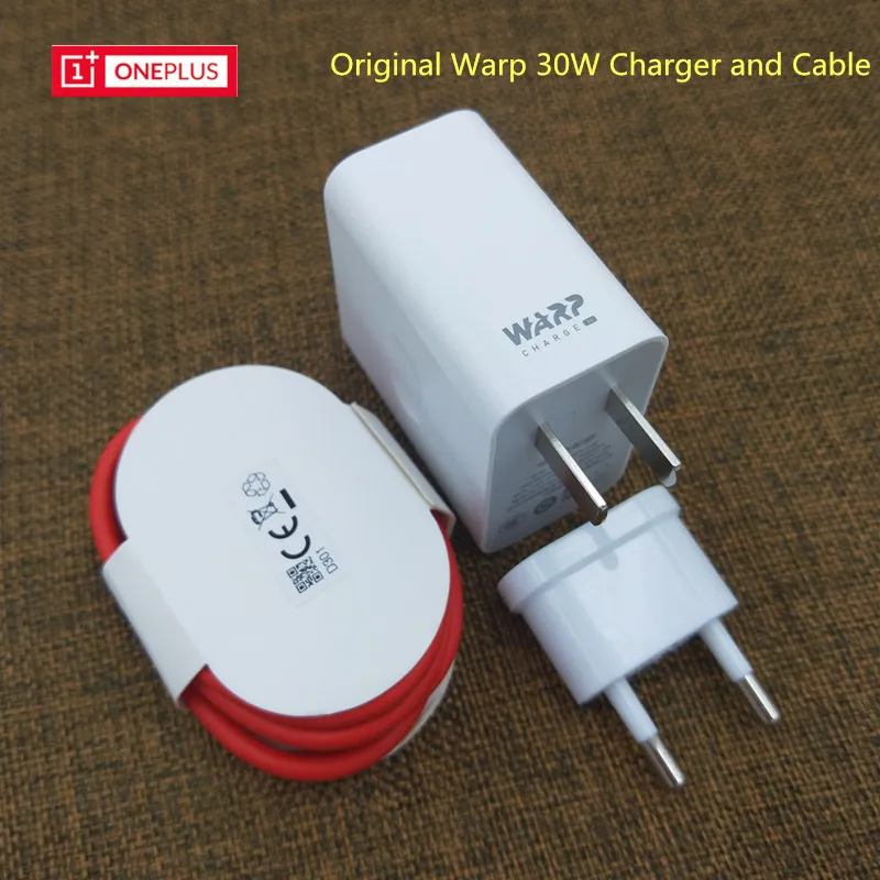 EU charger and cable Оригинально защитное стекло Warp Зарядное устройство 30 Мощность адаптер тире 30 Вт ЕС и США зарядной клеммной колодки Тип usb-c кабель для быстрой зарядки 5V 6A для One Plus 7 Pro - Тип штекера: EU charger and cable