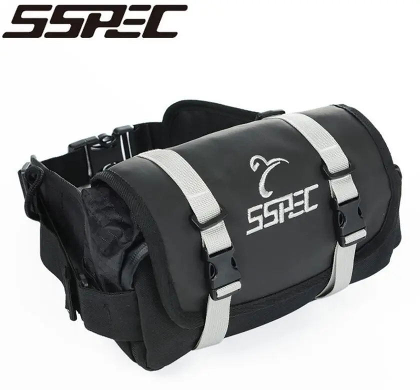 SSPEC мотоцикл сильная Водонепроницаемая Сумка Многофункциональная Knightly Fanny Pack мотоциклетная дорожная сумка кросс-боди нагрудные сумки SCB-2001 - Цвет: Черный