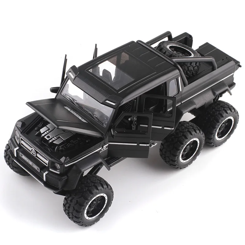

New Austrian Six-Wheeled Alloy Monster Truck Car Model Sound And Light 6 Can Open CHILDREN'S Toy Xa3210 Non-Packaging