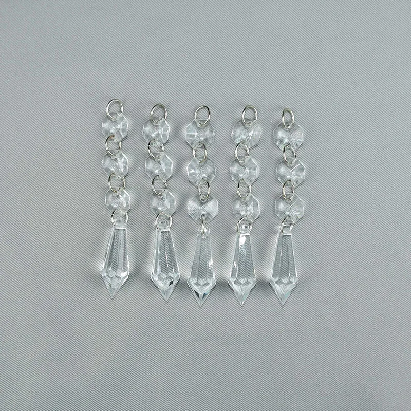 5Pcs Acryl Kristall Perlen Vorhang Anhänger Transparent Wasser Tropfen Diamant Form Kronleuchter Hängen Dekor Hochzeit Party Girlande – Detail 22