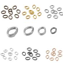300 pçs/lote 7*5mm oval split anel saltar anéis conector aberto anéis de metal link loops para pulseira colar acessórios jóias diy