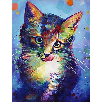 

7Pink Diamond Painting 5D Little Kitty Styling Cross Stitch Kits Embroidery Painted Family Hand Painting Home Decoration Artwork