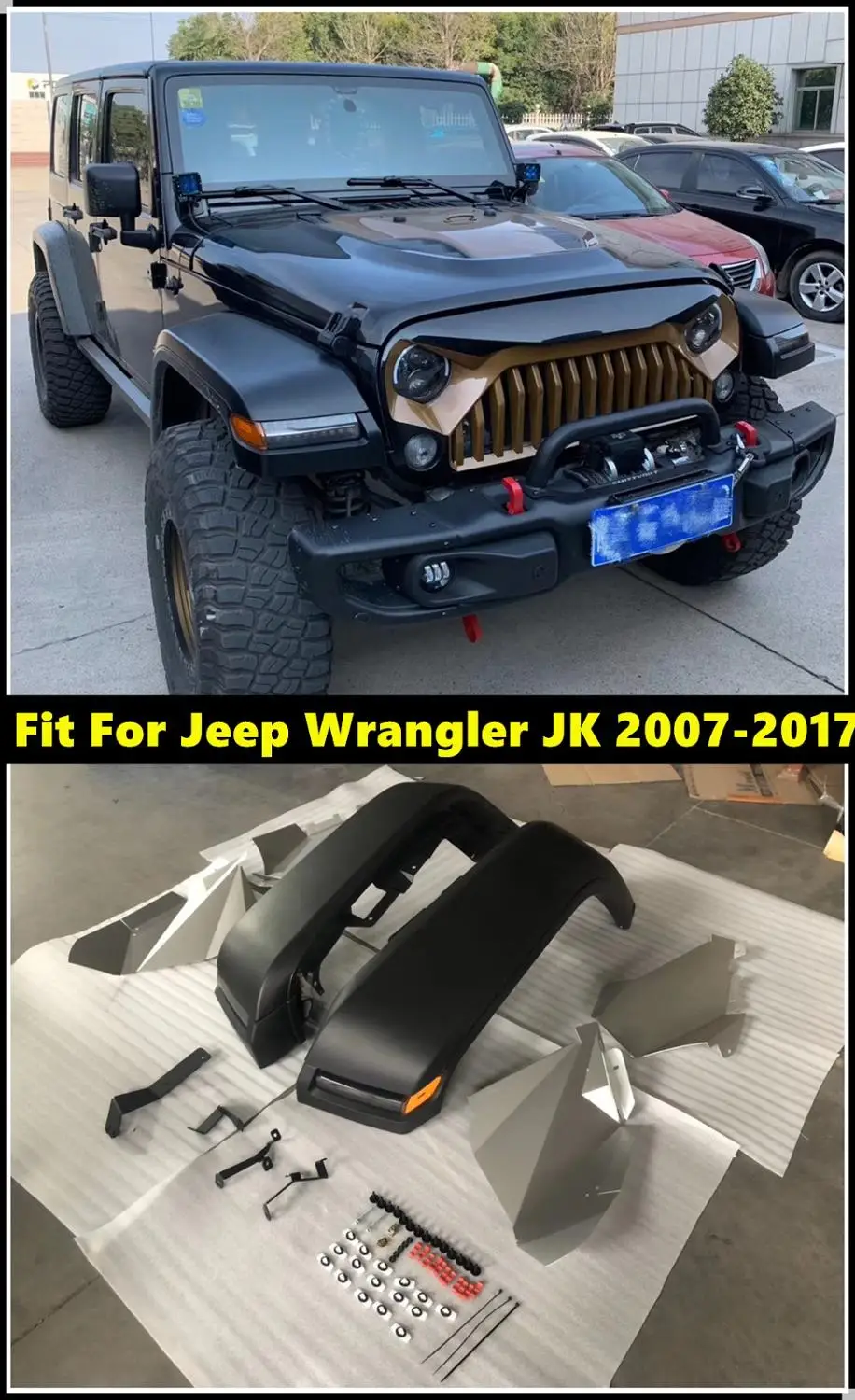 2 Pcs Car Wheel Eyebrow Mud Fender Cover Mudguards With Led Signal Lights  For Jeep Wrangler Jk 2007-2017 Old Style To New Look - Mudguards -  AliExpress