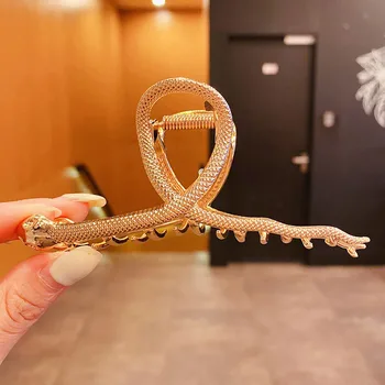 2022 New Women Elegant Gold Silver Hollow Geometric Metal Hair Claw Vintage Hair Clips Headband Hairpin Fashion Hair Accessories 5