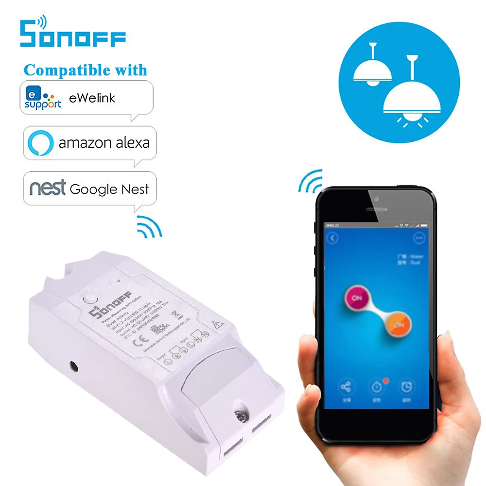 Sonoff 4CH R2 Wifi светильник Smart Switch 4 банды канала электронный переключатель iOS Android
