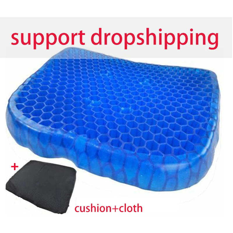 

3D Honeycomb Ice Pad Gel Seat Cushion Non-slip Soft and Comfortable Car Massage Office Chair Cushion Carpet with Black Ba