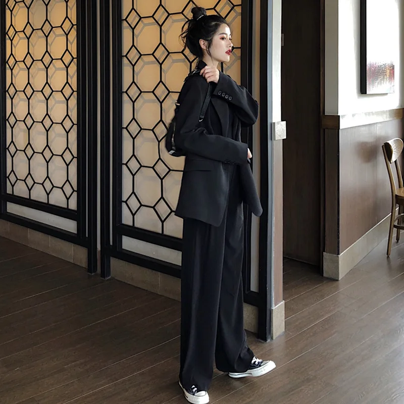 

7726 # (Autumn And Winter WOMEN'S Dress Actual) Loose-Fit Suit Jacket Trousers Set